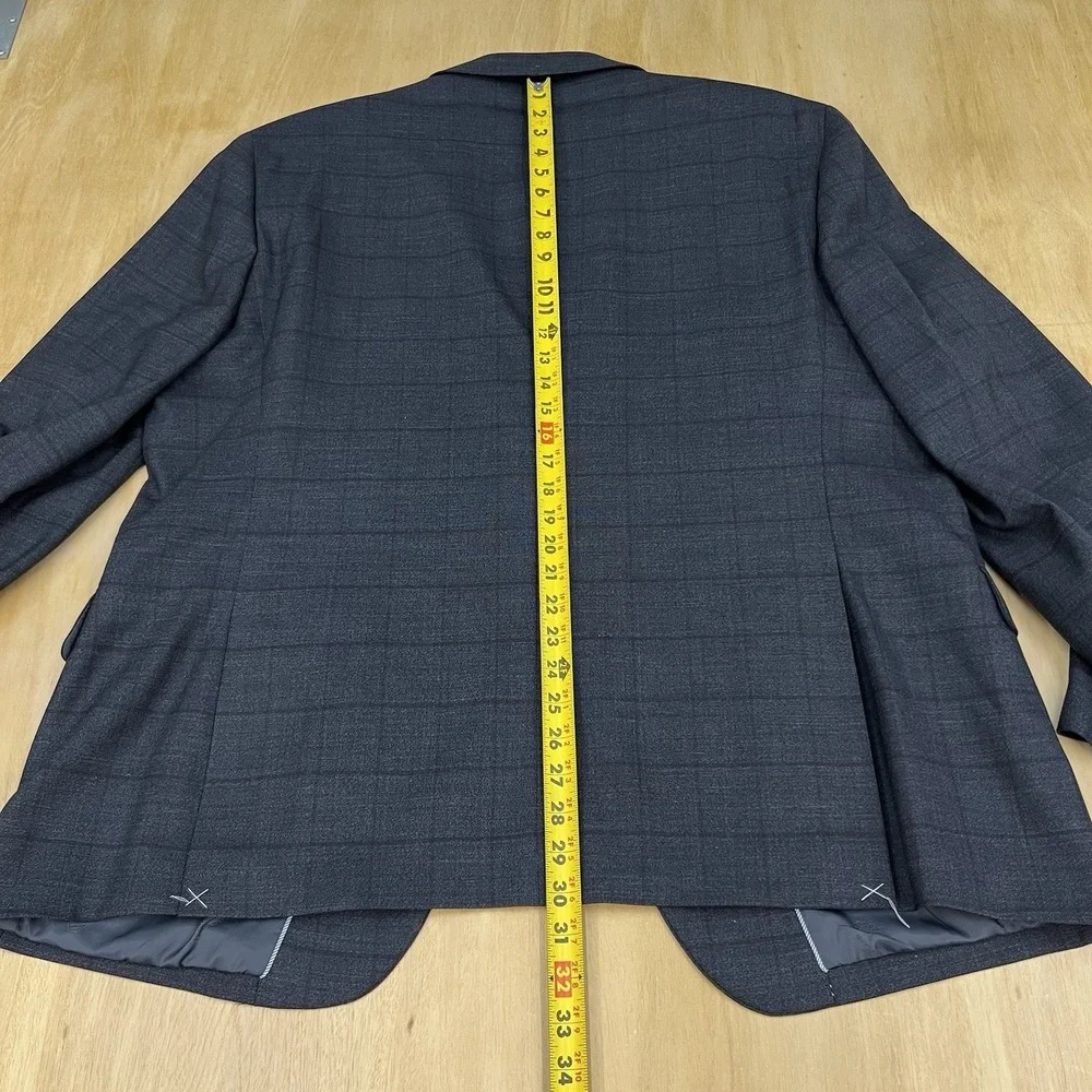 Jos A Bank Suit Top Jacket Mens 50R Slim Fit Wool Stretch Dark Gray/Dark Red